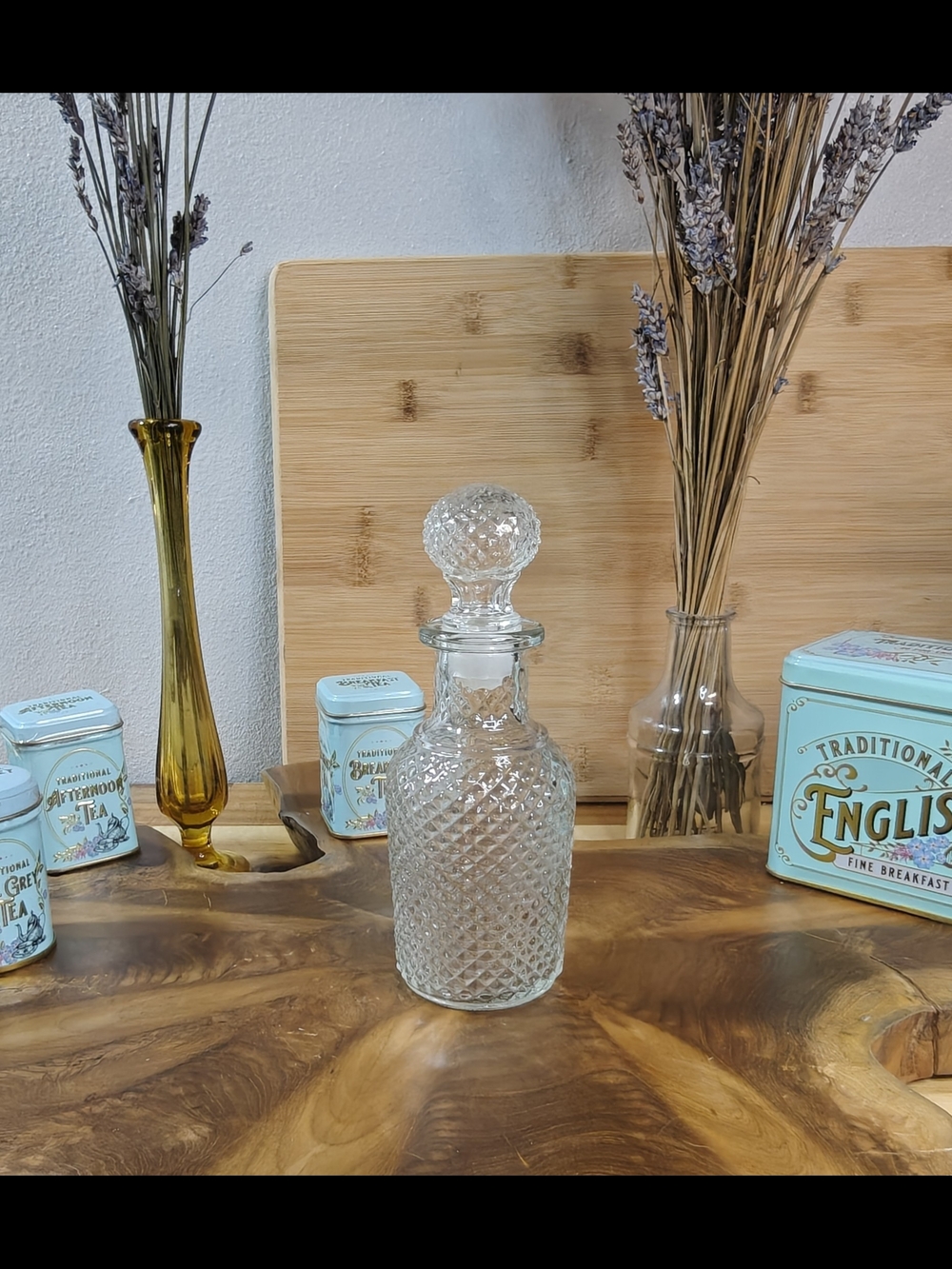 Vintage Avon Apothecary Diamond Cut Glass Decanter